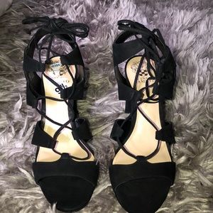 Strapped Black Heels